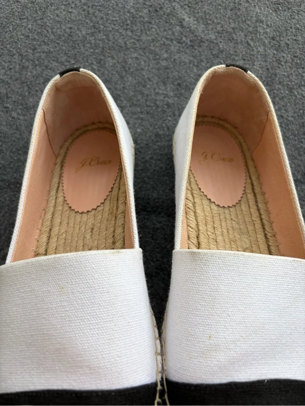 J. Crew Two-Tone Espadrille Flats Slip On Canvas Beach Resort Vacation Summer